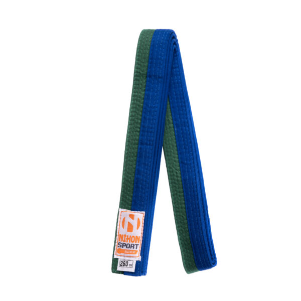 Tweekleurige judo- en karatebanden Nihon | groen-blauw | 280
