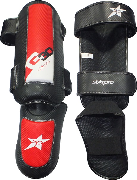 Scheen/wreefbeschermers Pro Starpro G30 | rood-zwart