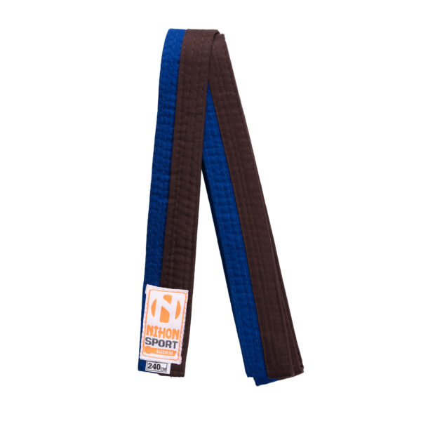 Tweekleurige judo- en karatebanden Nihon | blauw-bruin | 240