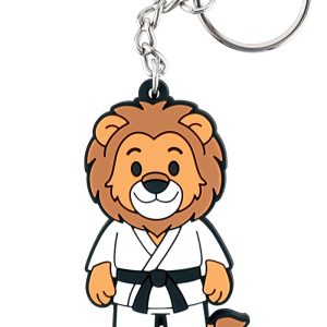 Sleutelhanger Rubber Martial Arts Leeuw in gi